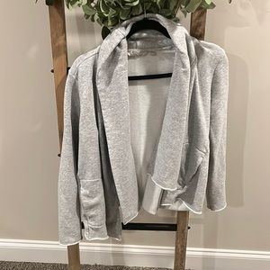 Athleta gray open sweatshirt material cardigan